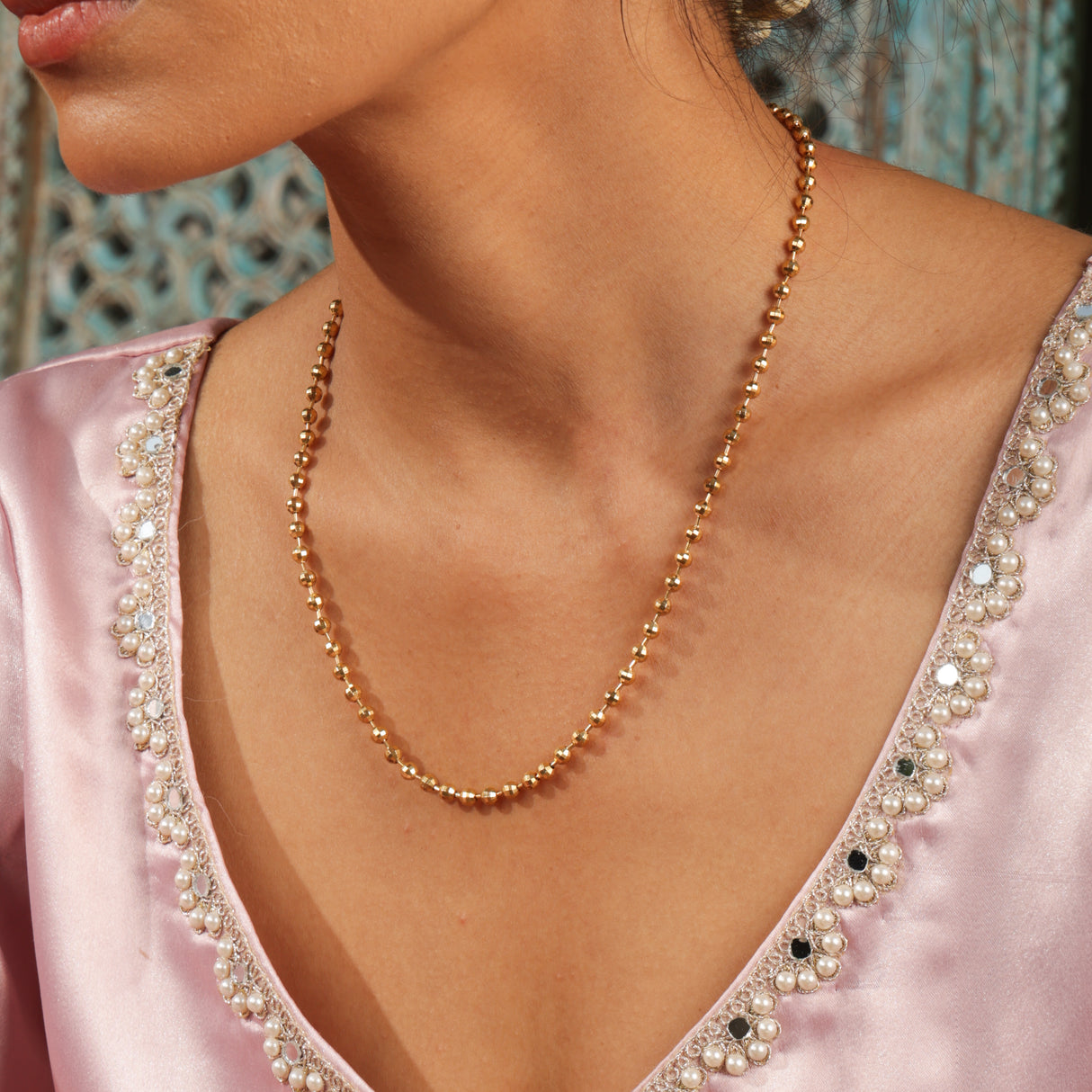 Sunehri Bead Chain Necklace