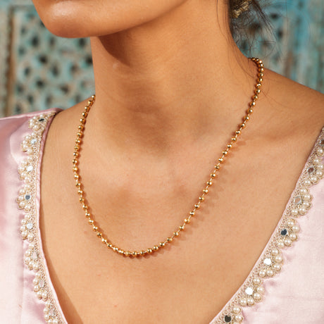 Sunehri Bead Chain Necklace