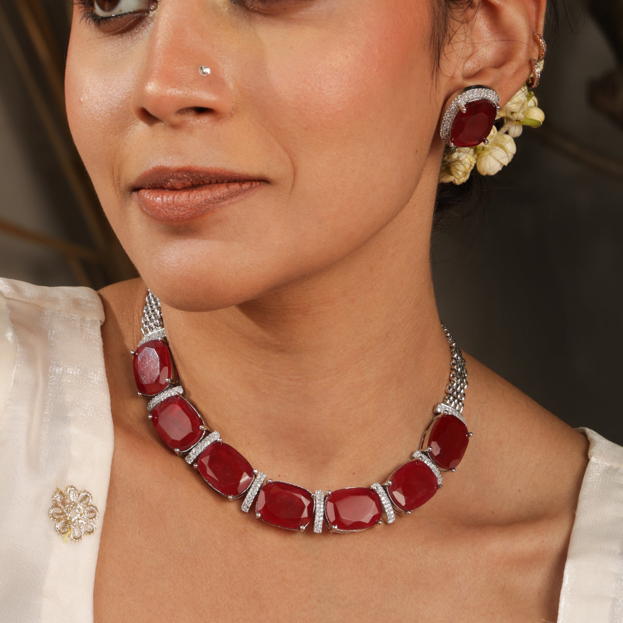 Sera Emerald Royale Statement Necklace Set