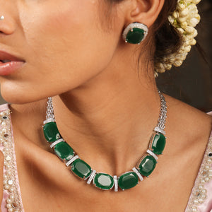 Sera Emerald Royale Statement Necklace Set