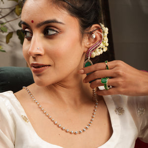 Zian Dual Tone Sparkle Bead Necklace