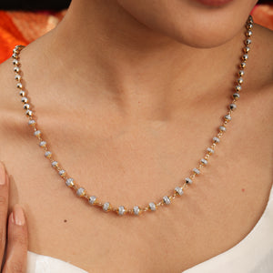 Zian Dual Tone Sparkle Bead Necklace