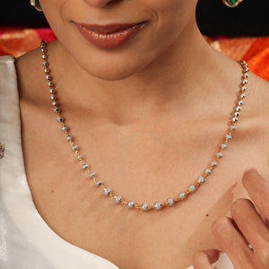 Zian Dual Tone Sparkle Bead Necklace