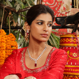 Inaya Emerald Royale Diamond-Style Necklace Set