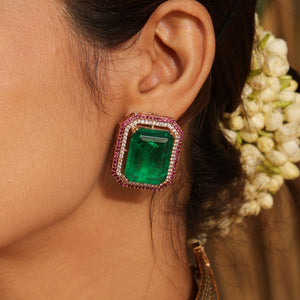 Zerrin Royal Emerald Statement Choker Set
