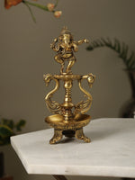 Dancing Ganesha Brass Lamp