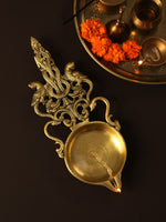 Brass Diya with Jaali design