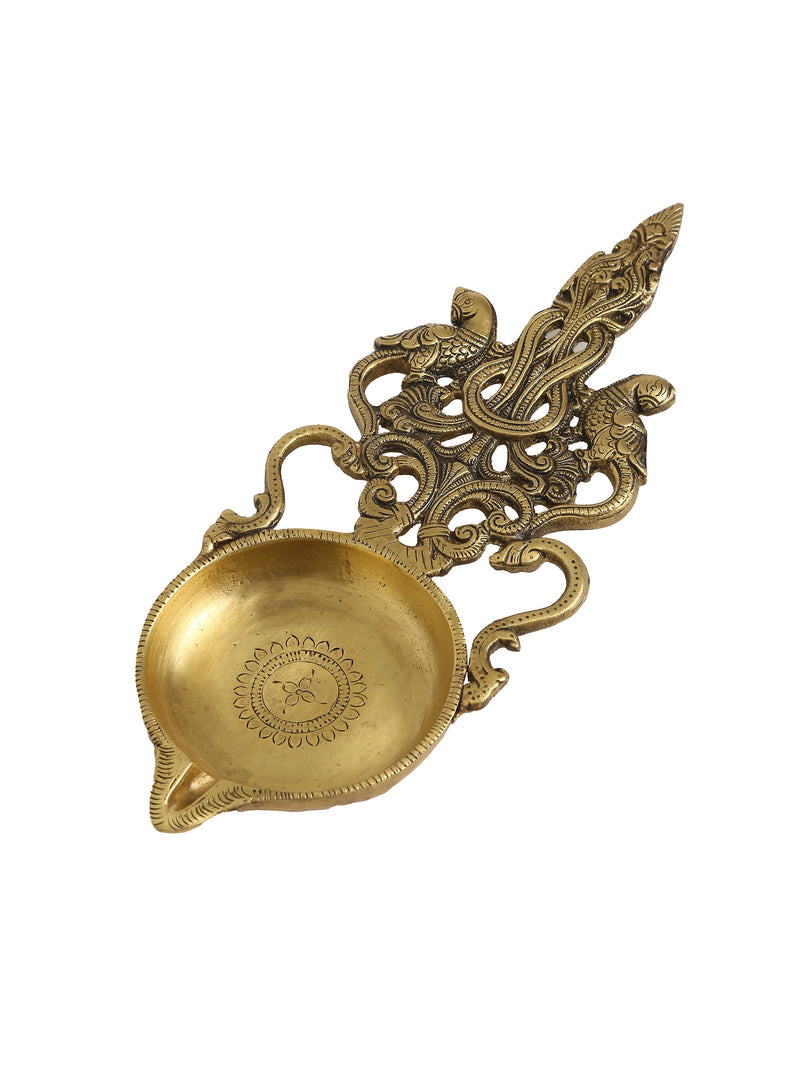 Brass Diya with Jaali design