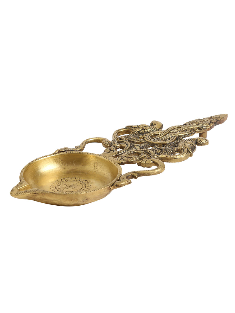 Brass Diya with Jaali design