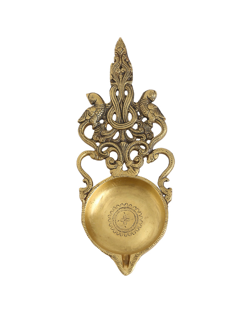 Brass Diya with Jaali design