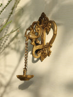 Brass Peacock hanging wall lamp