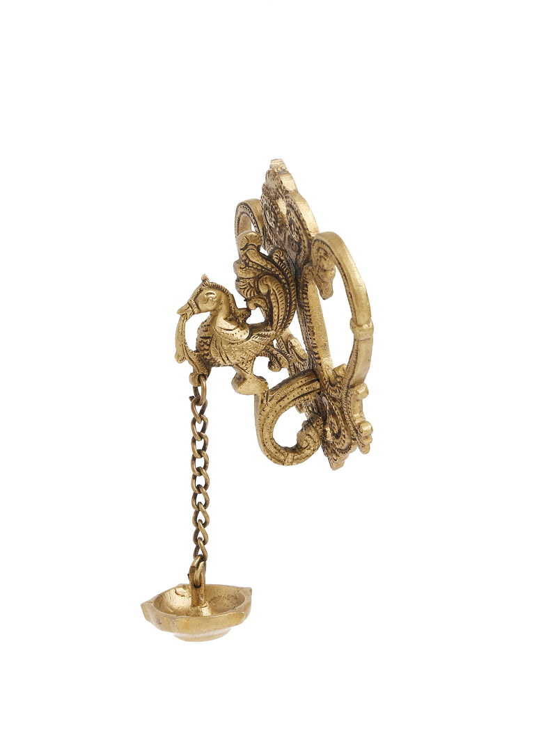 Brass Peacock hanging wall lamp