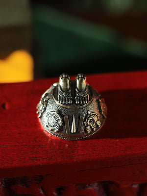 Intricately Carved Brass Charan Paduka