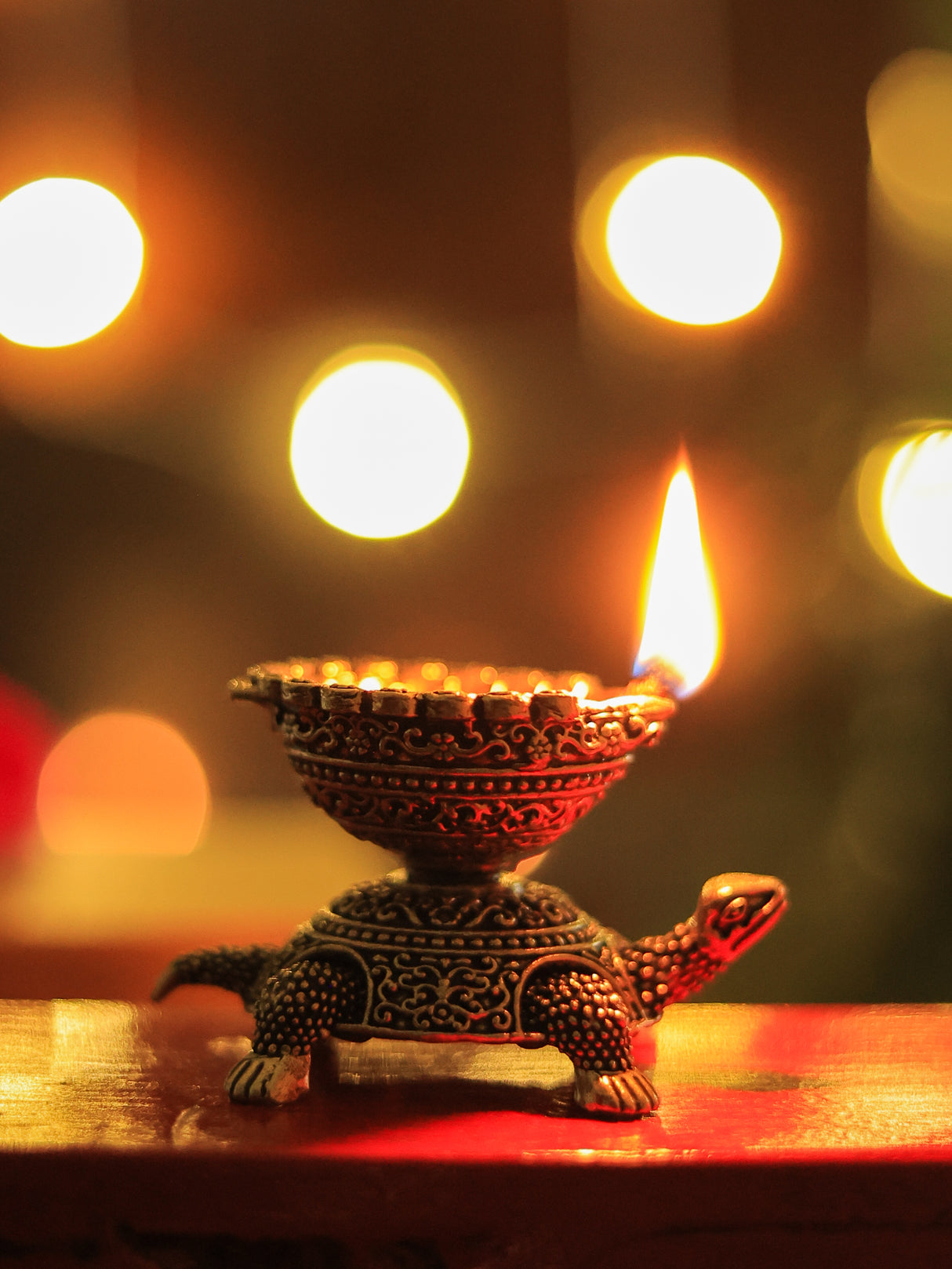 Tortoise Brass Diya
