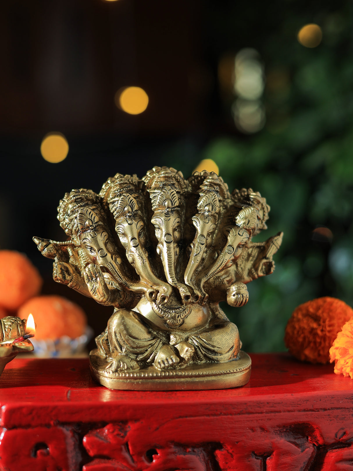 Brass Panchmukhi Ganesha