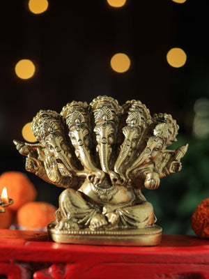 Brass Panchmukhi Ganesha