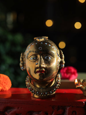 Maa Amba - Face  Brass Statue