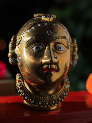 Maa Amba - Face  Brass Statue