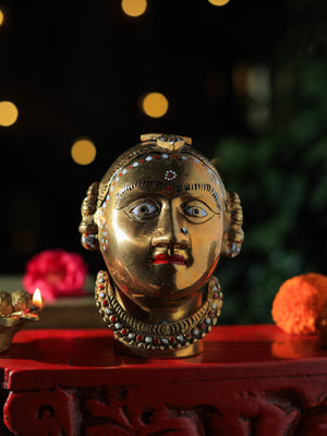 Maa Amba - Face  Brass Statue
