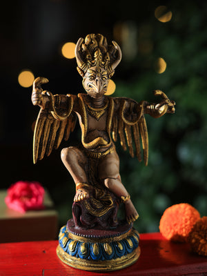 Painted  Garuda Brass Statue