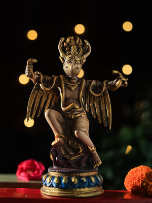 Painted  Garuda Brass Statue