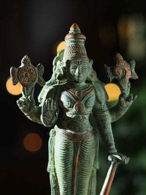 Painted  Garuda Brass Statue