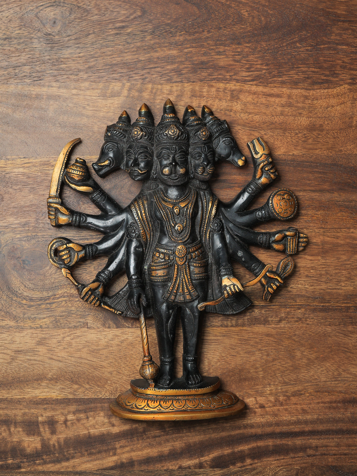 Panchmukhi Hanuman Brass Wall Hanging