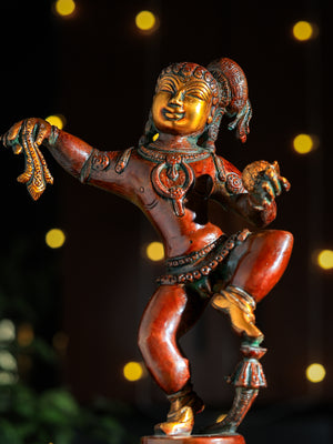 Bal Krishna Dancing Brass Statue