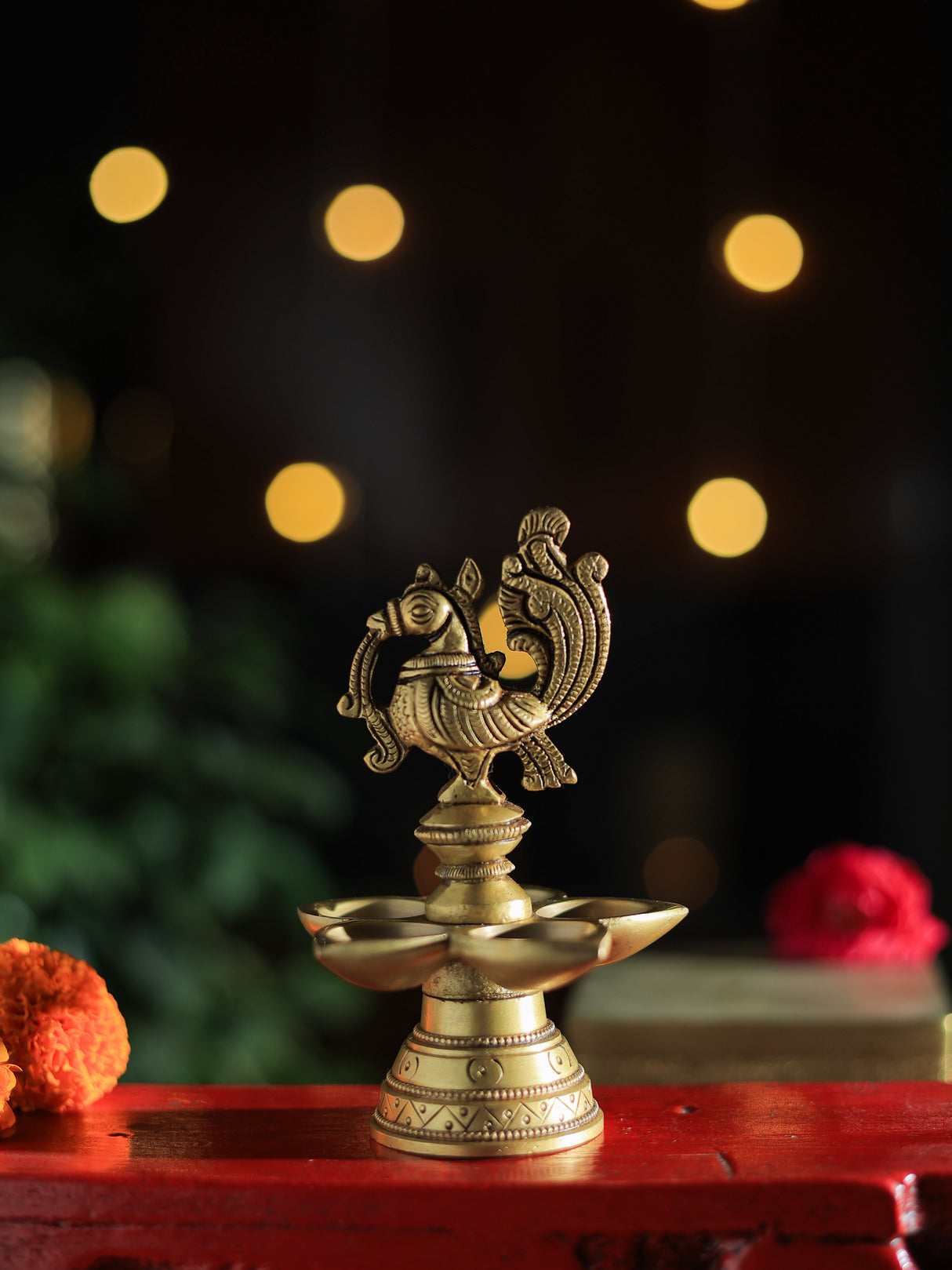 Peacock/Mayur Brass Lamp