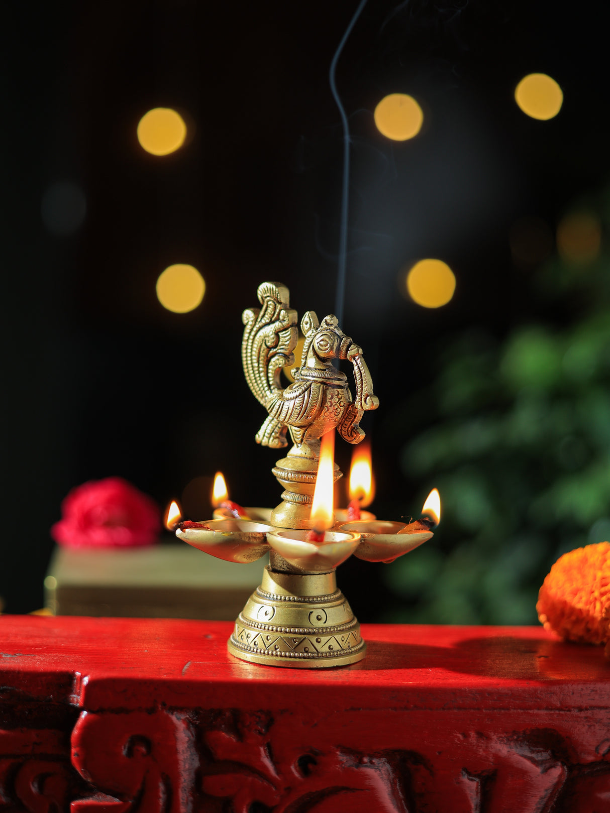 Peacock/Mayur Brass Lamp