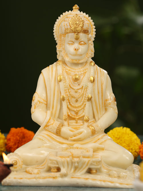 Marble Meditation Hanuman ji statue