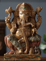 Wooden Whisper - Ganesha Carved Antique Finish