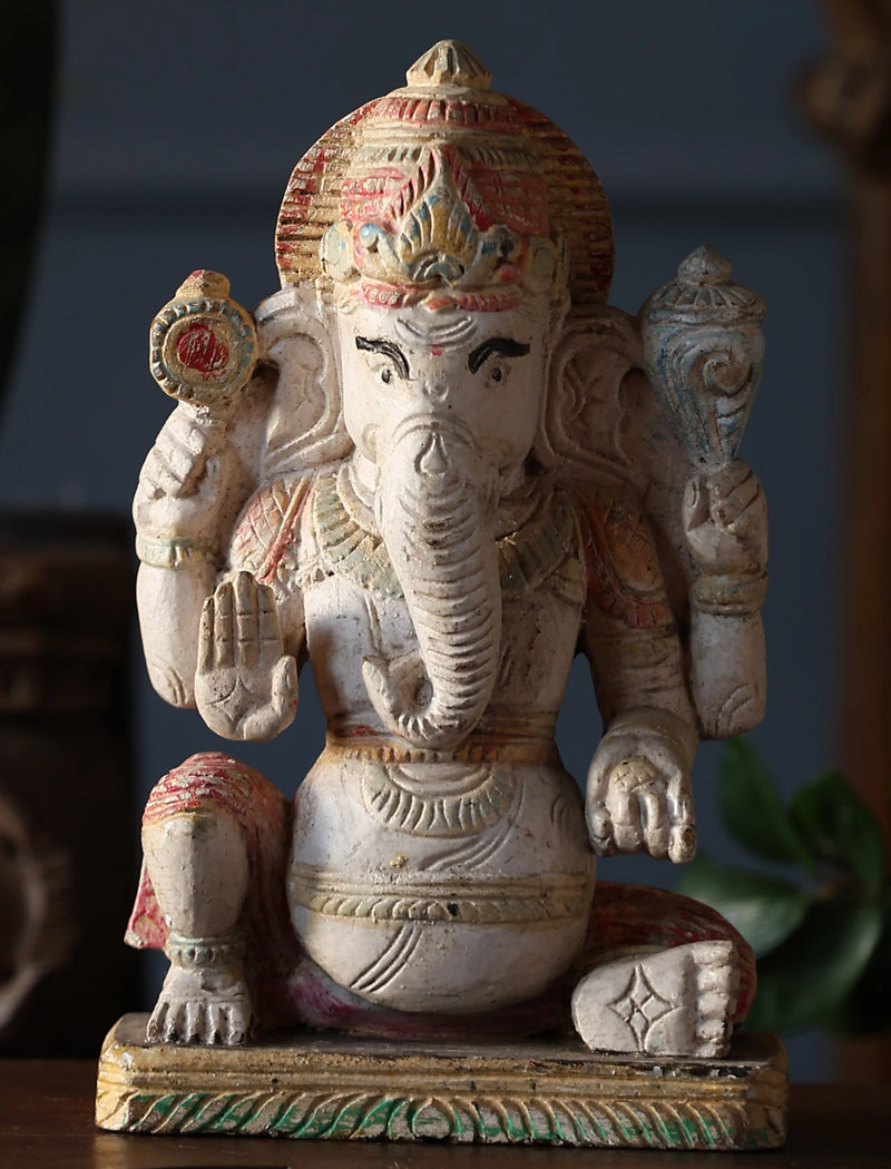 Wooden Whisper - Ganesha Carved Antique Finish