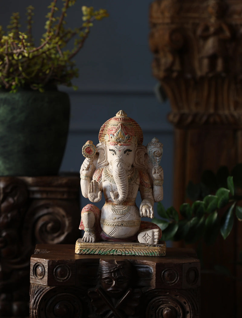 Wooden Whisper - Ganesha Carved Antique Finish