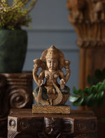 Wooden Whisper - Lakshmi Hand-Carved Statue