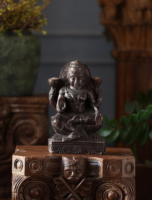 Wooden Whisper - Lakshmi Hand-Carved Statue
