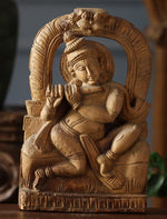 Wooden Whisper - Krishna Carved Rustic Finish