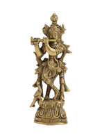 Brass Krishna Idol playing flute