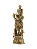 Brass Krishna Idol playing flute