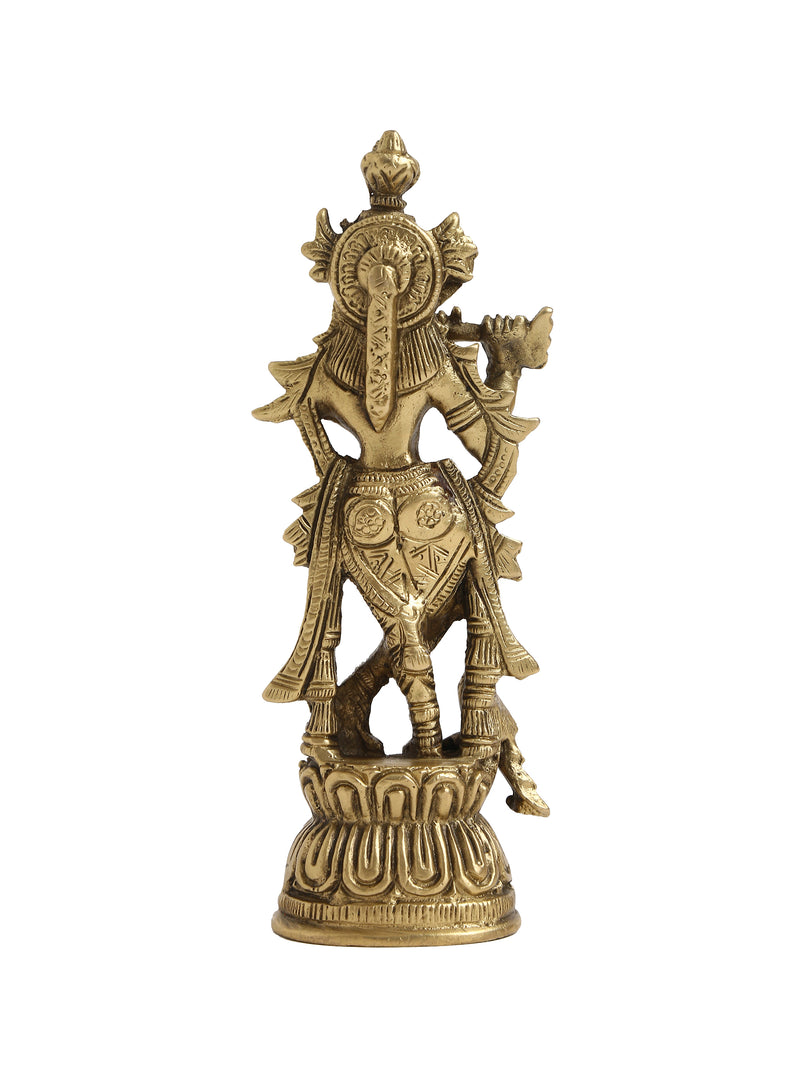 Brass Krishna Idol playing flute