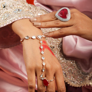 Dilara Heart Shape Red Ring