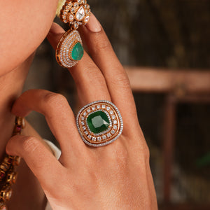 Elina Emerald Green Ring