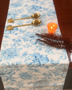 Bloom printed & embroidered table runner