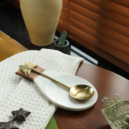 Wood and Marble Combination Spoon Rest