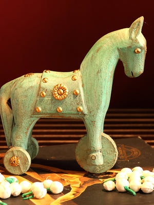 Wooden Horse On Wheels