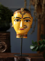 Antiquity Rustica Collective - Wooden Gouri Face With Iron Stand