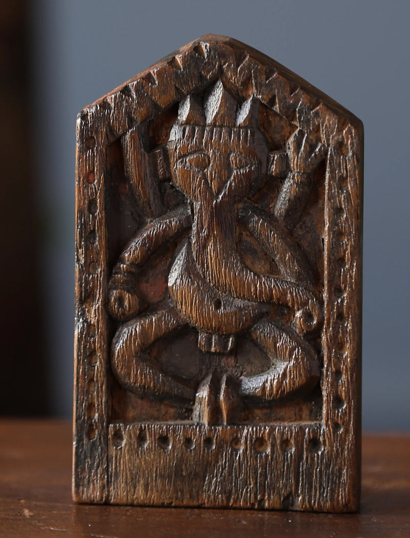 Wooden Whisper - Ganesha Wooden Antique Sculpture