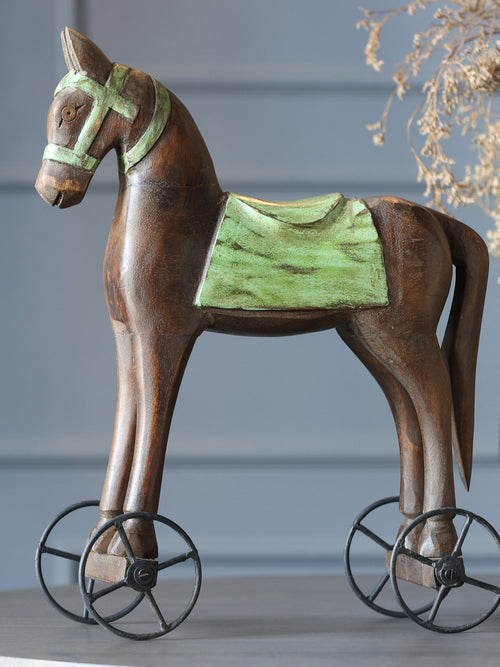 Wooden Horse On Wheels