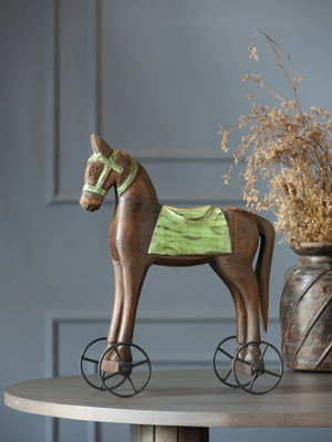 Wooden Horse On Wheels