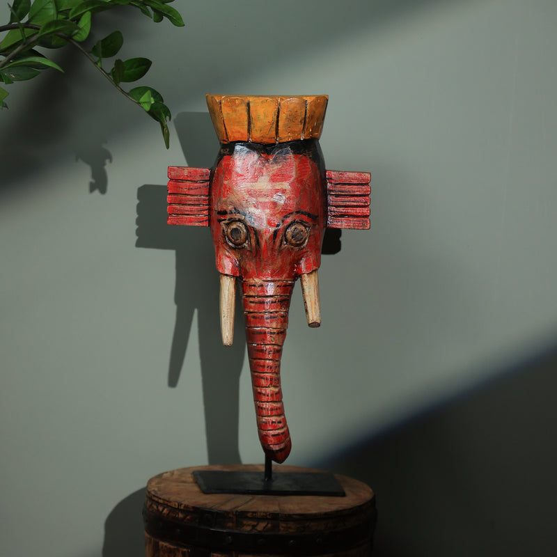 Wooden Ganesha on stand